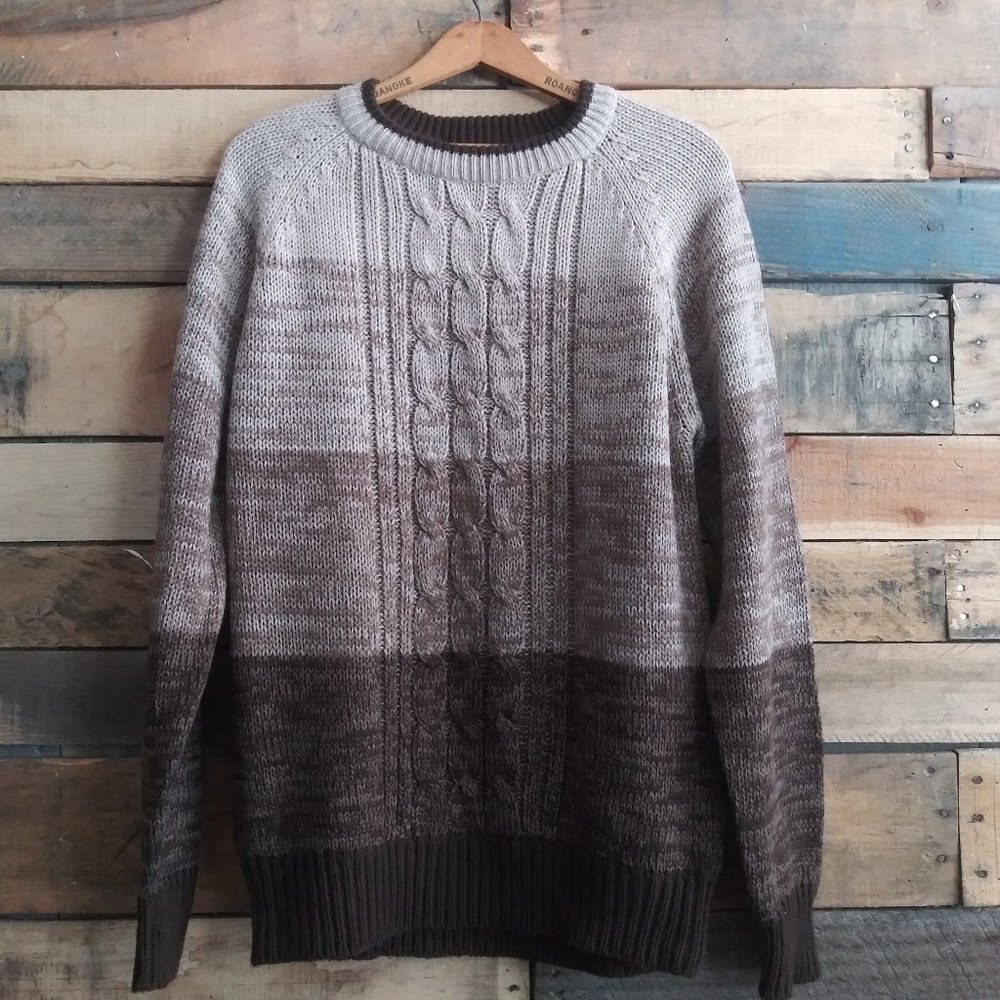 Puritan Striped Crewneck Sweater Brown Size M